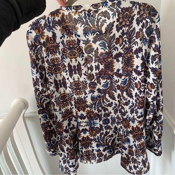 ANTHROPOLOGIE Sanctuary Paisley Print 90s Style Button Up Long Sleeve Blouse XS - Picture 5 of 8